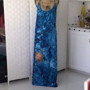 Woman’s Spaghetti Strap Casual Dress size L color blue #649